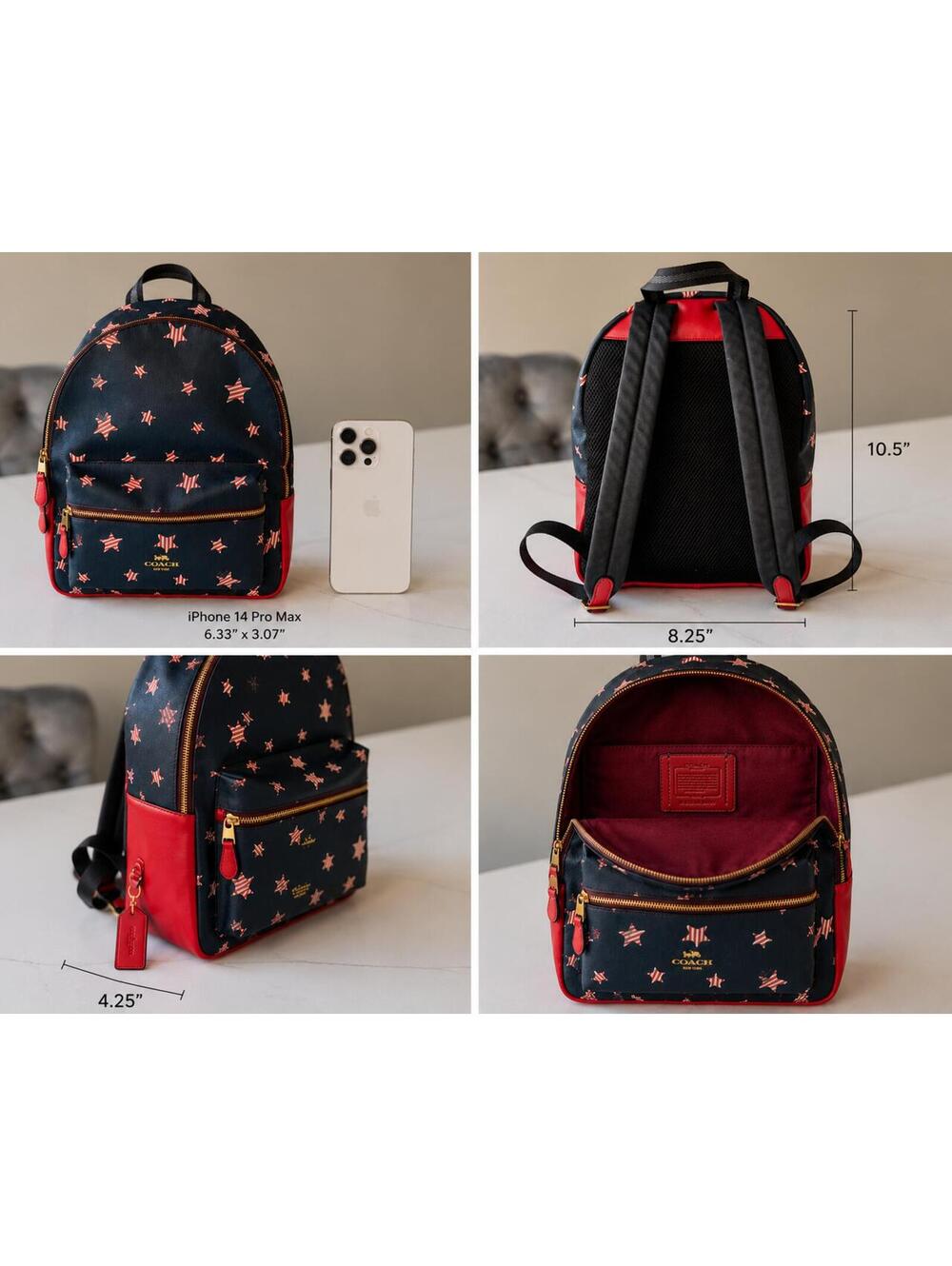 Coach Charlie Star Print Mini Backpack NWOT - Picture 3 of 3